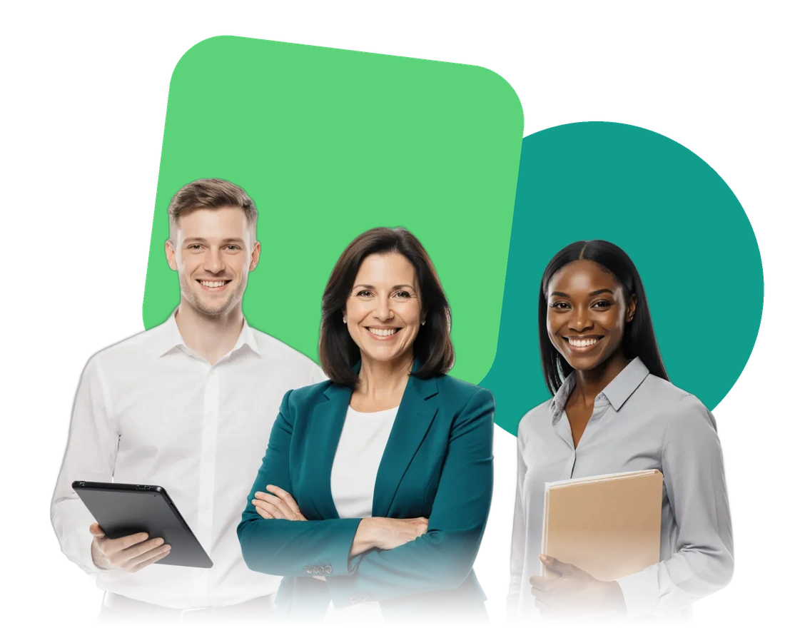 Healthcare revenue cycle professionals standing together