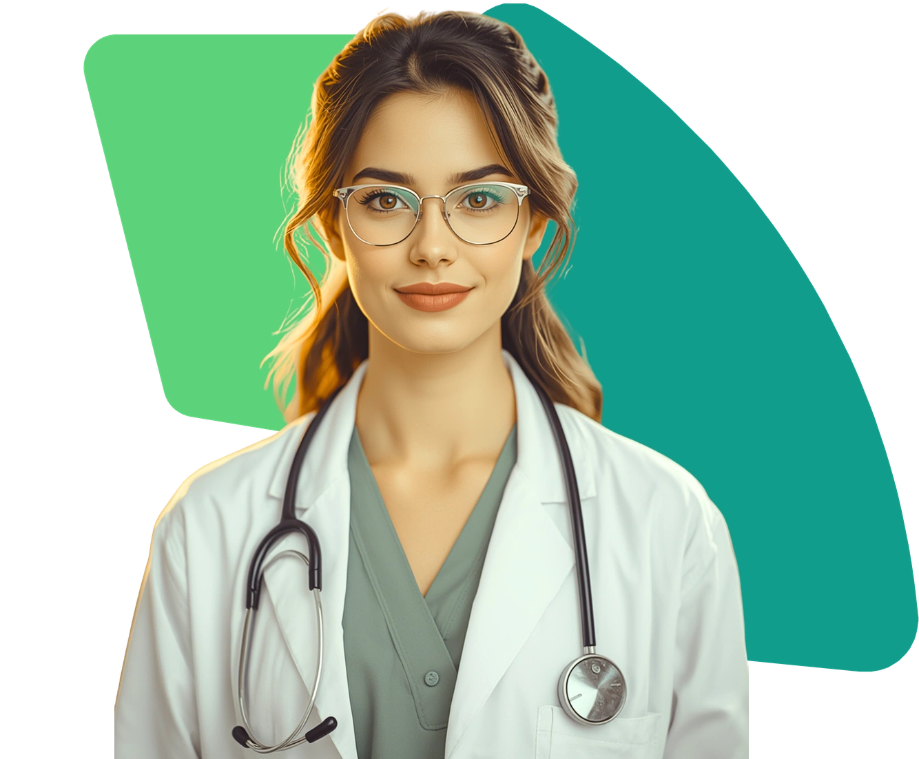 Smiling doctor in a white coat with a stethoscope
